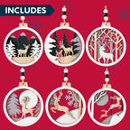 Rendier & kerstman ornamenten set