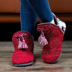 Warme bootie sloffen met memory foam