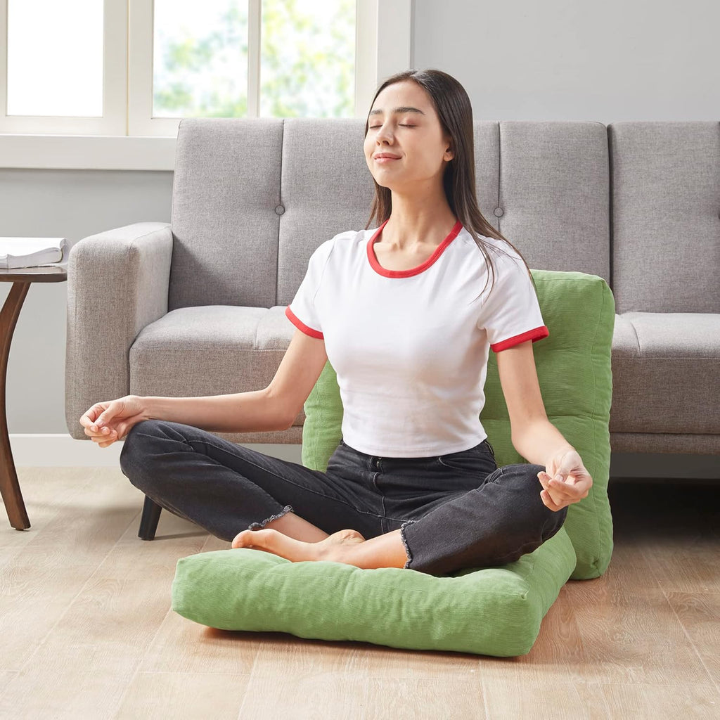Grote ribfluwelen meditatiekussens, set van 2
