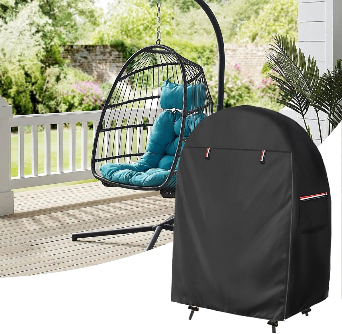 Eivorm stoel cover met dubbele rits