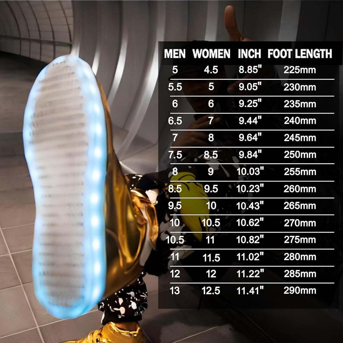 LED sneakers met oplaadbare verlichting