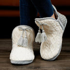 Warme bootie sloffen met memory foam