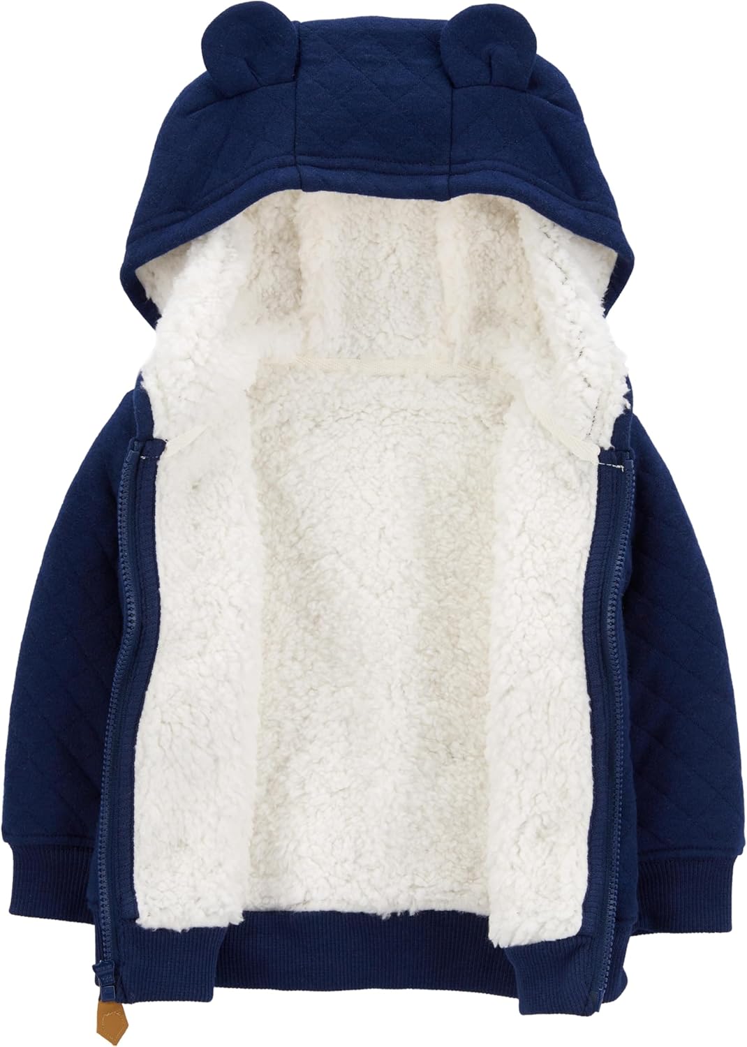 Gevoerde baby sweater met capuchon