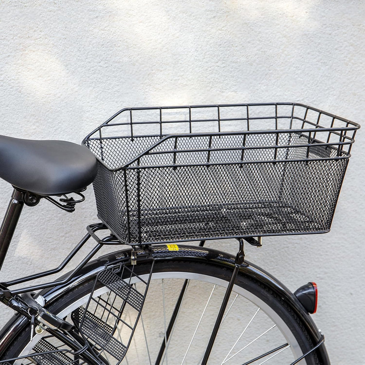 Grote achterfietsmand met cargo net & dekking