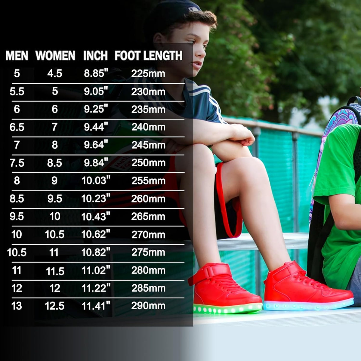 LED sneakers met oplaadbare verlichting