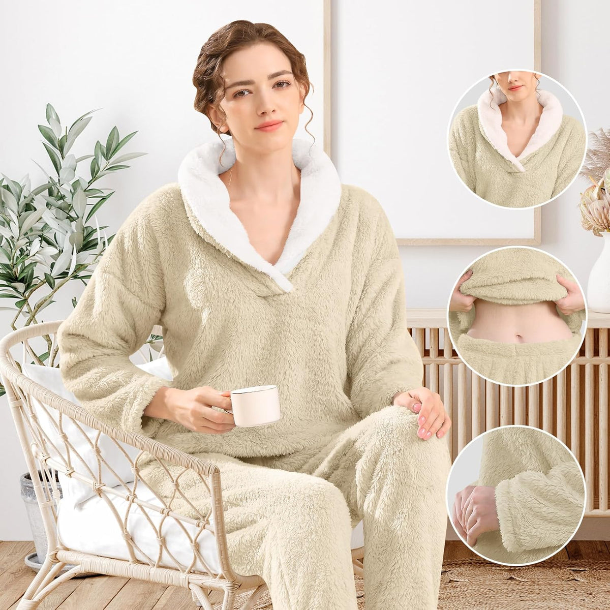 Fluffy Pyjama Set voor Dames