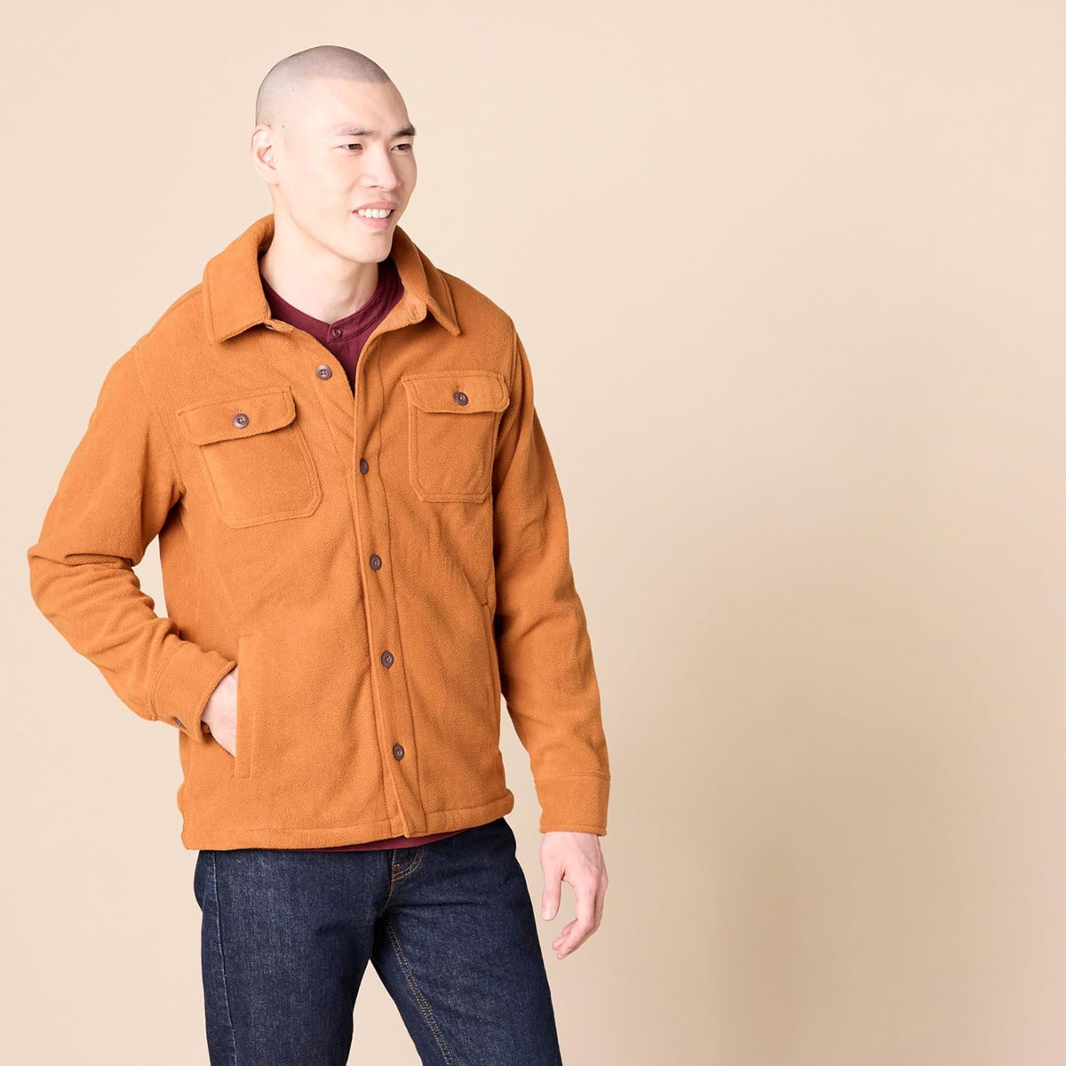 Heren fleece overhemd