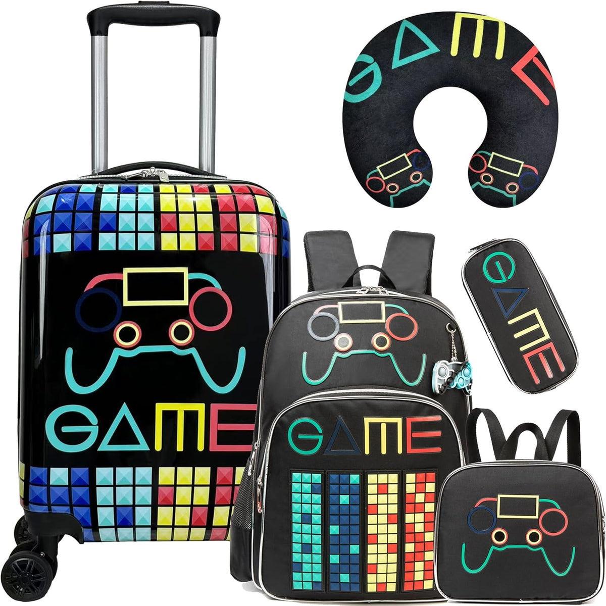 Kinder bagage set 5-delig met hard shell en spinnerwielen