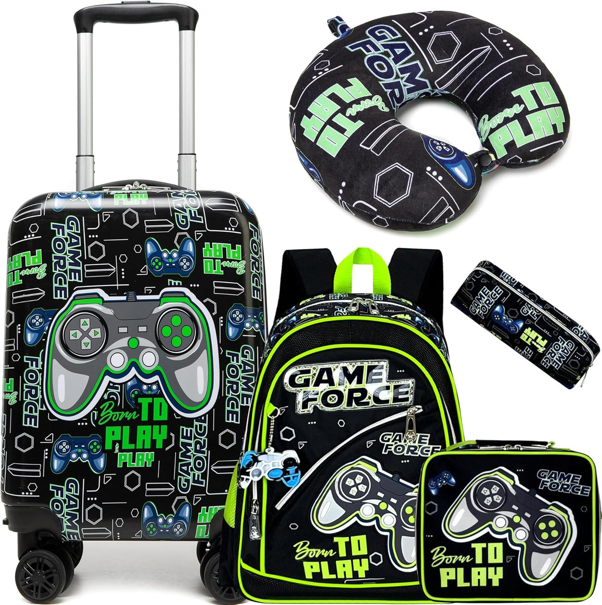 Kinder bagage set 5-delig met hard shell en spinnerwielen
