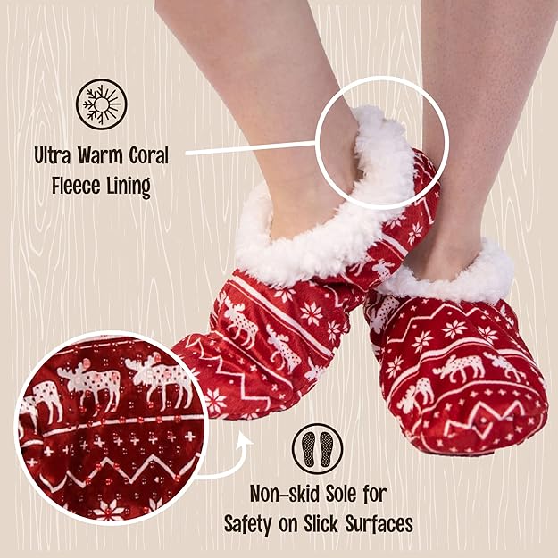 Dames fleece kerst slof sokken