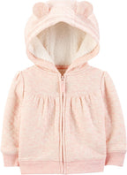 Gevoerde baby sweater met capuchon