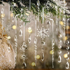 Kristallen kerst ornamenten set