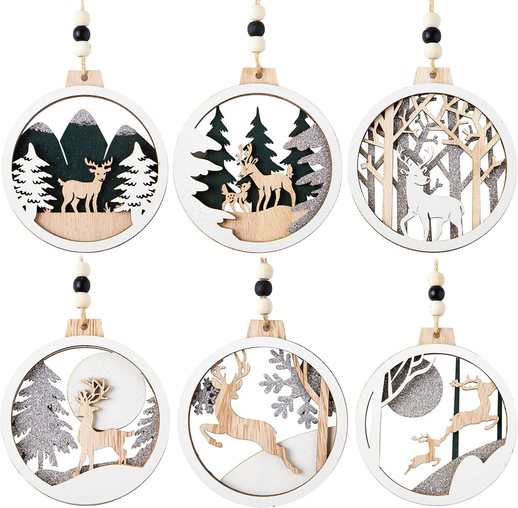 Rendier & kerstman ornamenten set