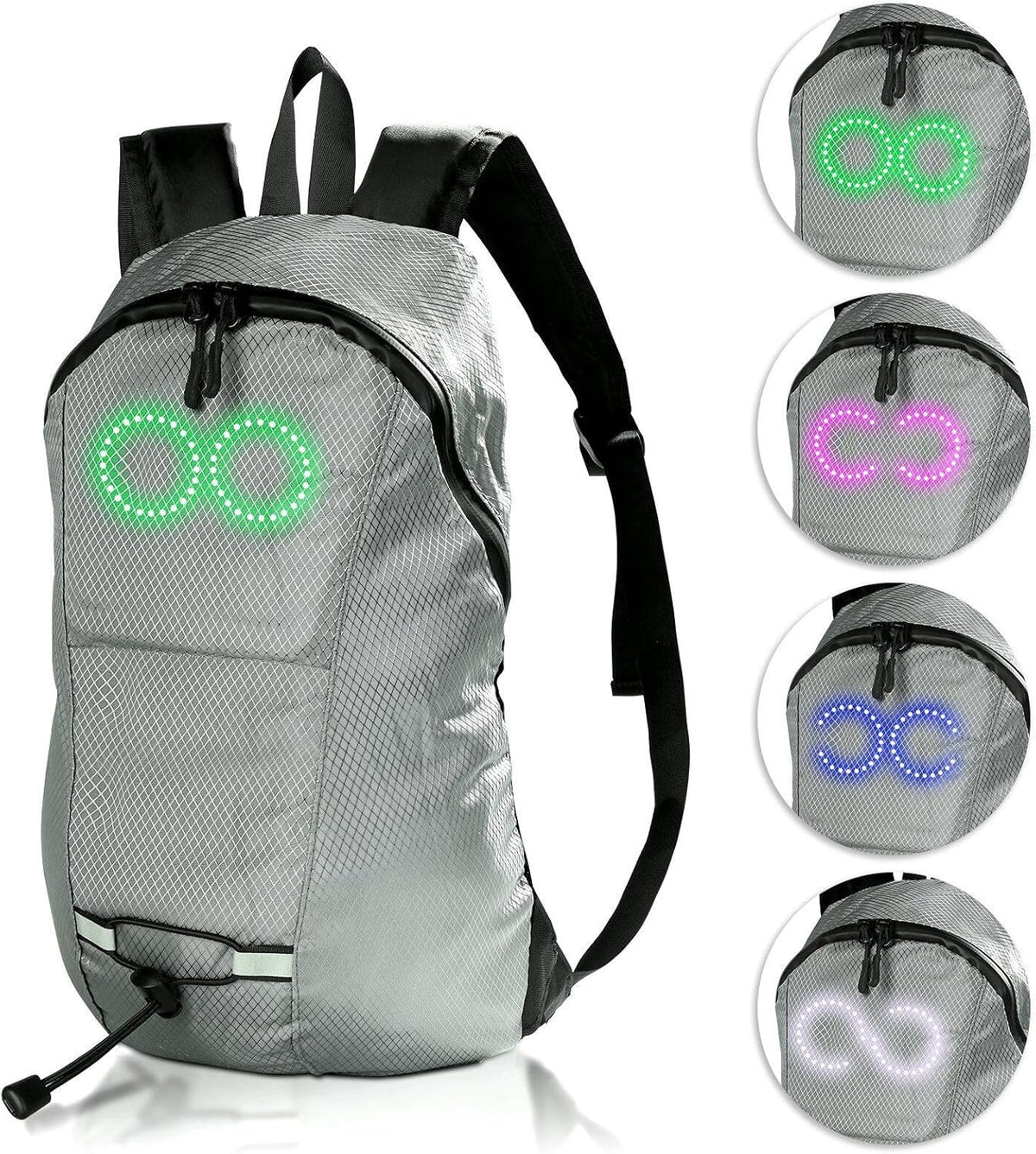 LED reisrugzak – lichtgevende rugzak met muziekresponsieve verlichting — afbeelding 24
