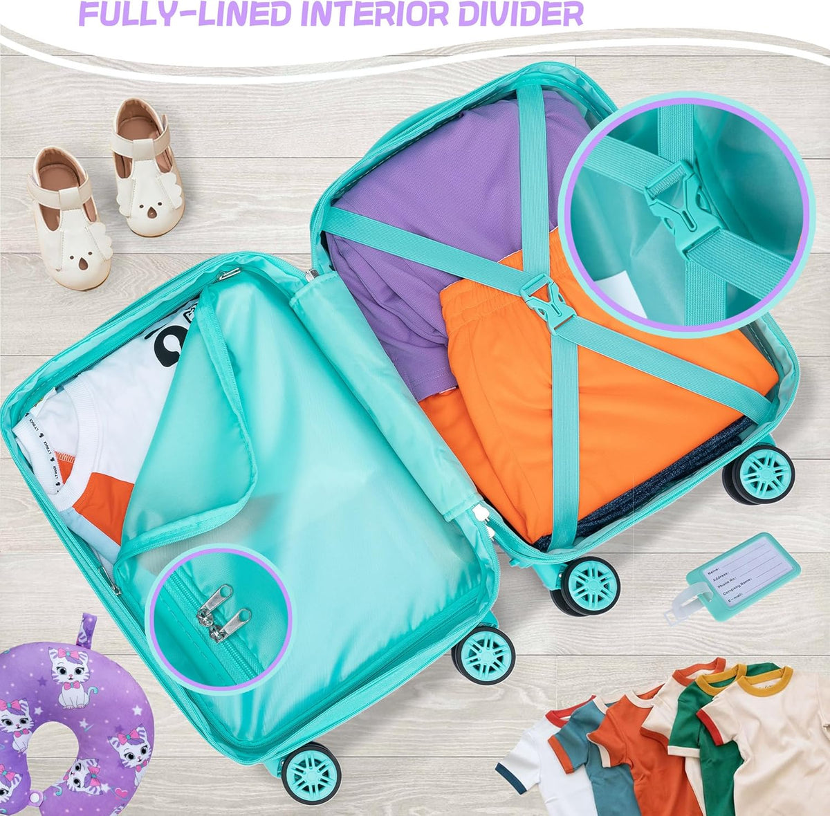 Kinder bagage set 5-delig met hard shell en spinnerwielen