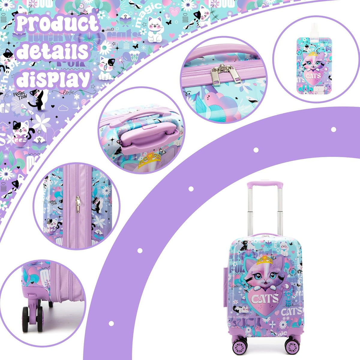 Kinder bagage set 5-delig met hard shell en spinnerwielen