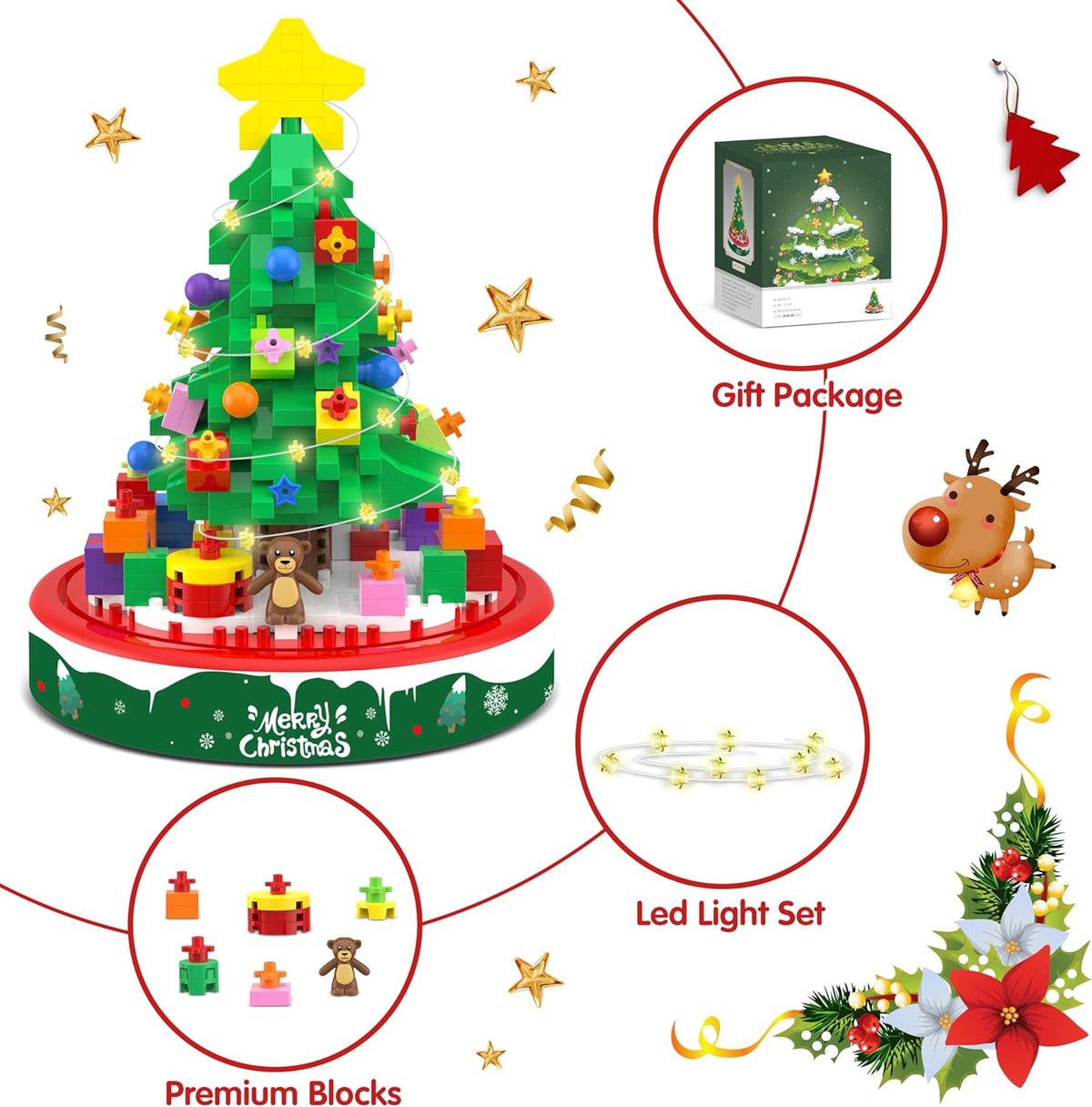 Kerstboom bouwset met LED verlichting
