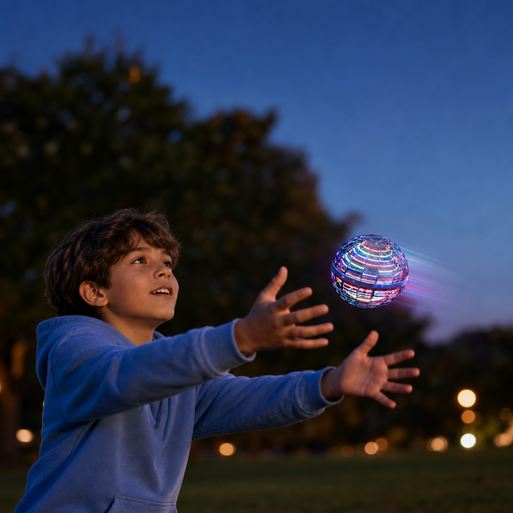 OrbFlyer LED zweefbal boemerang — vliegt terug naar je hand