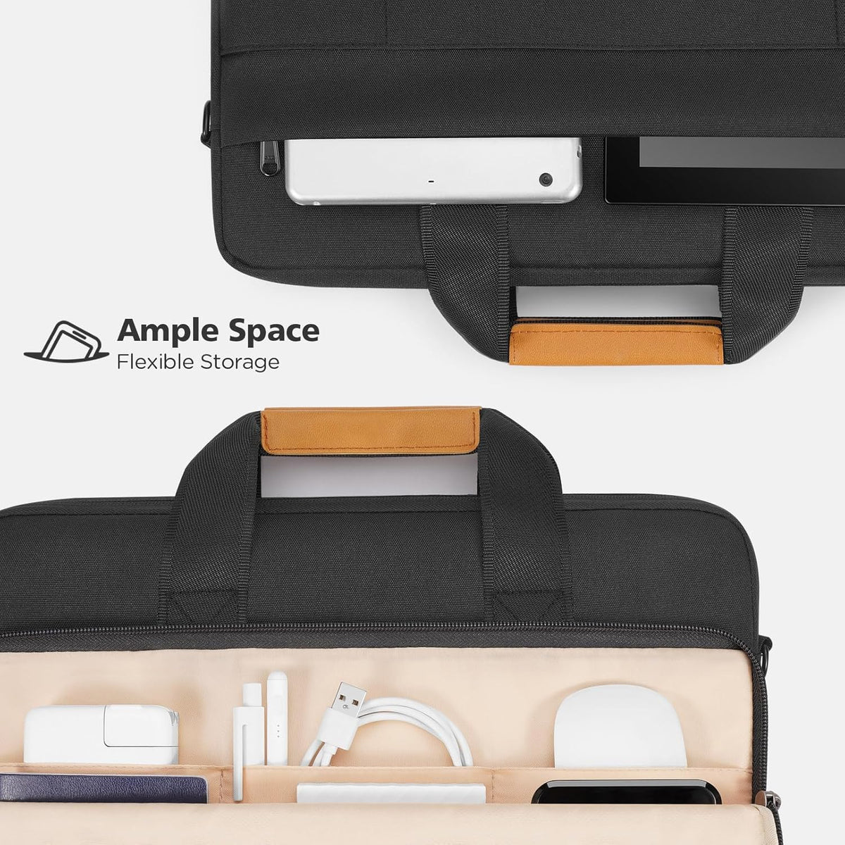 Schoudertas voor laptops met 360° beschermende voering — afbeelding 15