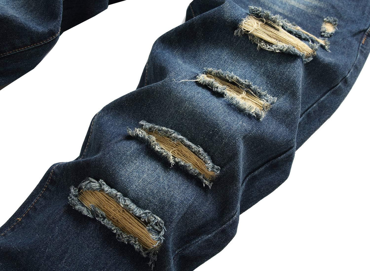 Heren slim-fit ripped jeans