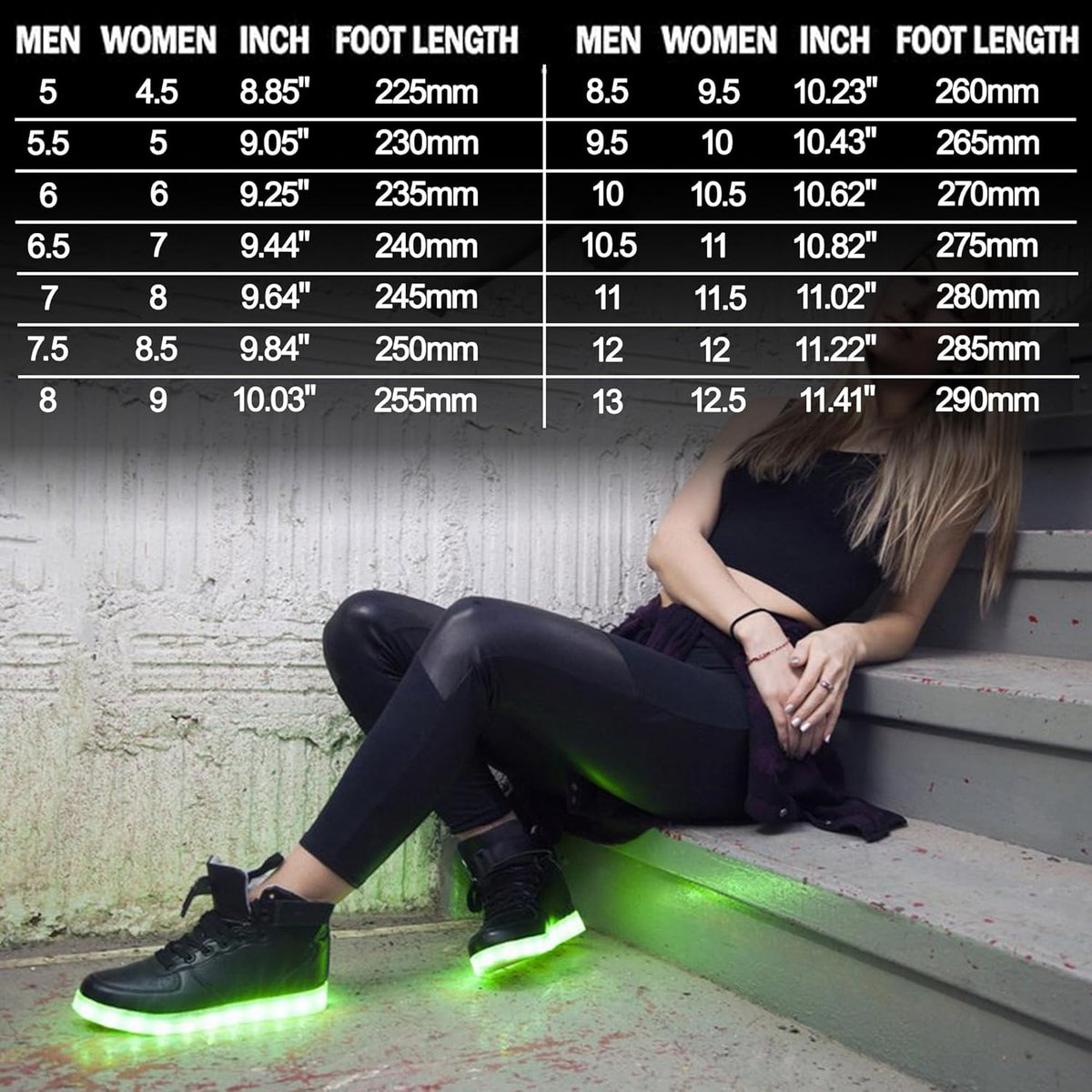 LED sneakers met oplaadbare verlichting