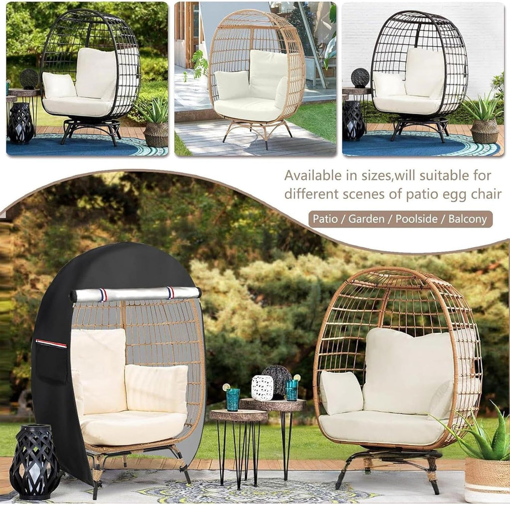 Eivorm stoel cover met dubbele rits