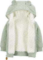 Gevoerde baby sweater met capuchon