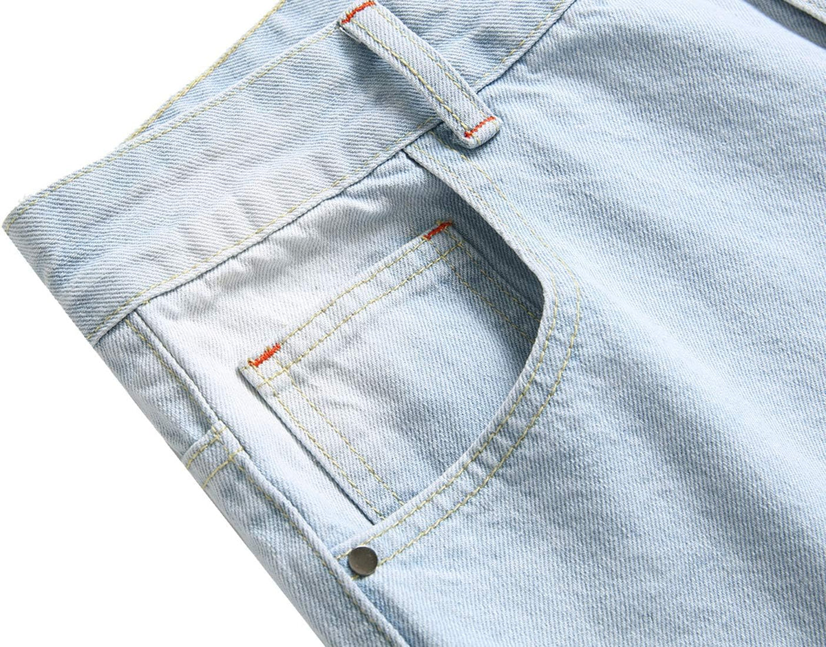 Heren slim-fit ripped jeans