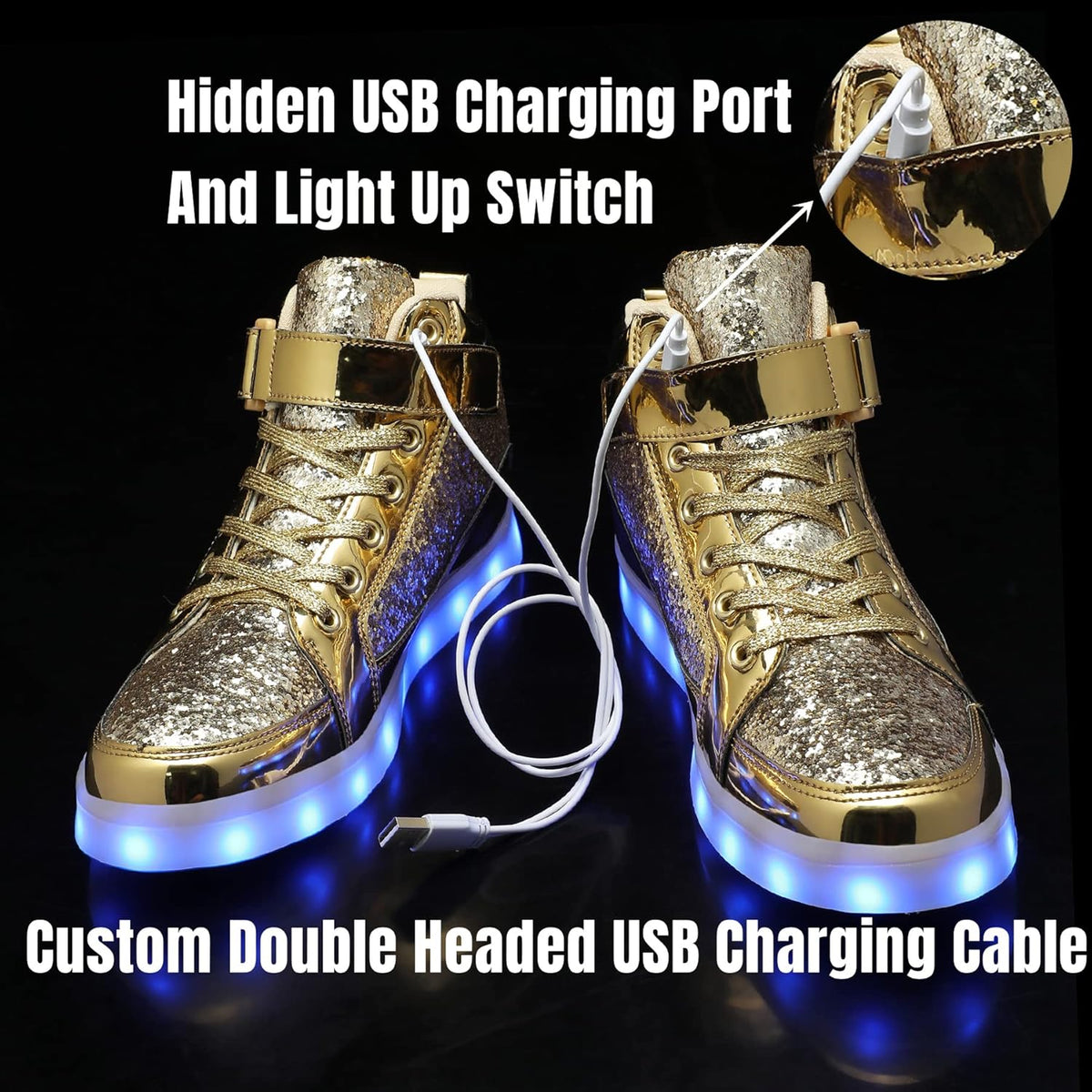 LED sneakers met oplaadbare verlichting