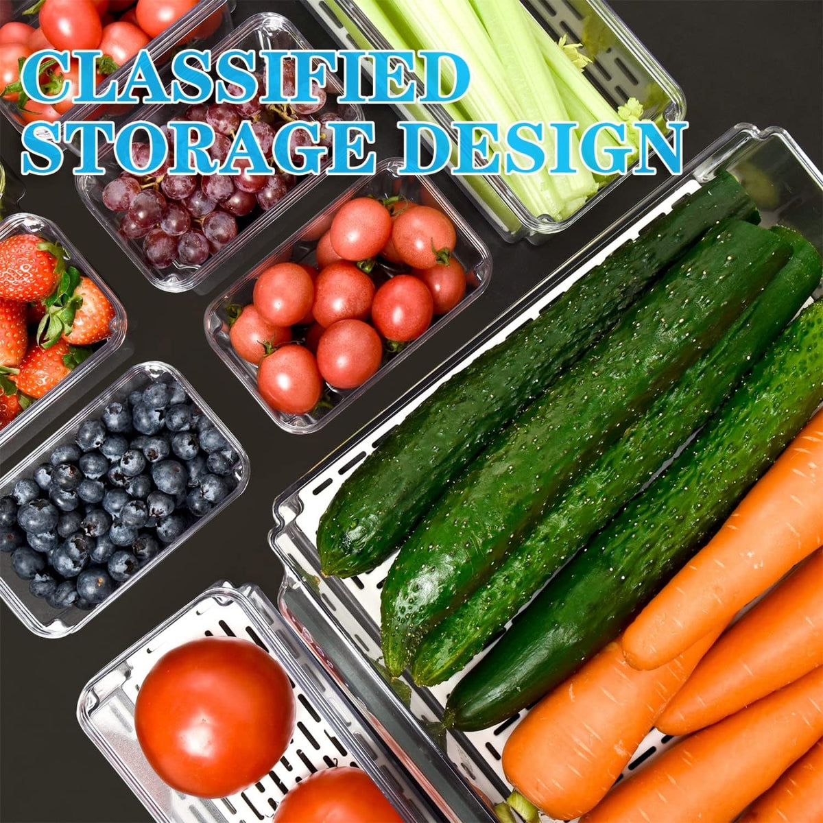 Stapelbare koelkast organizer set van 10