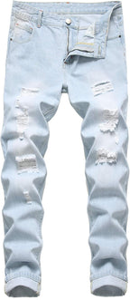 Heren slim-fit ripped jeans