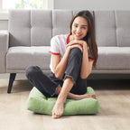 Grote ribfluwelen meditatiekussens, set van 2