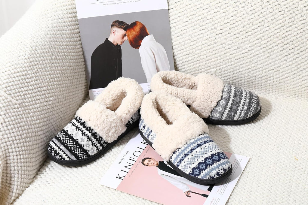 Winterse gebreide pantoffels