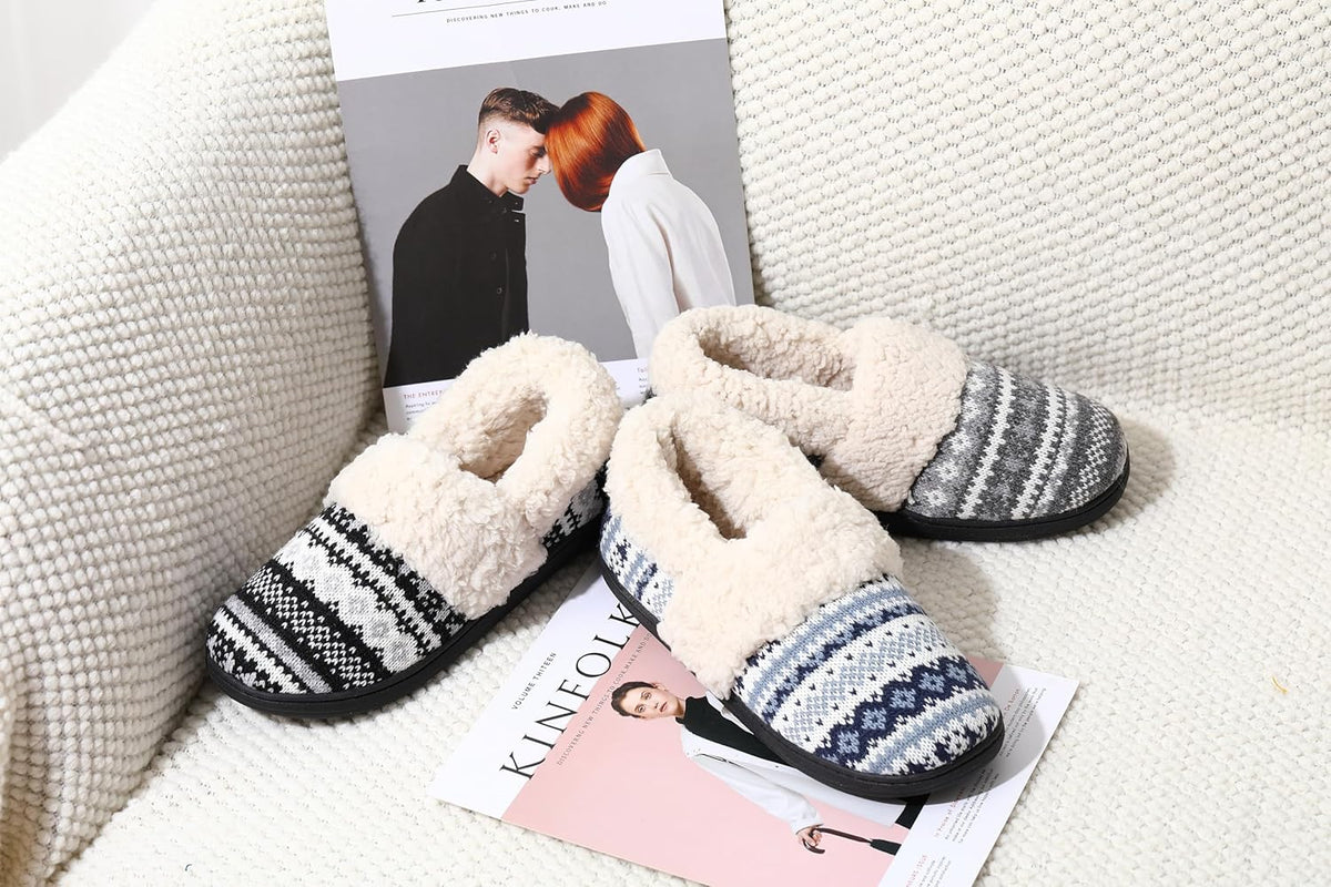 Winterse gebreide pantoffels
