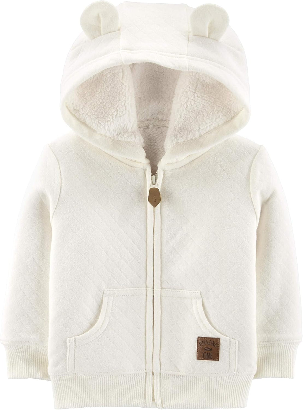 Gevoerde baby sweater met capuchon