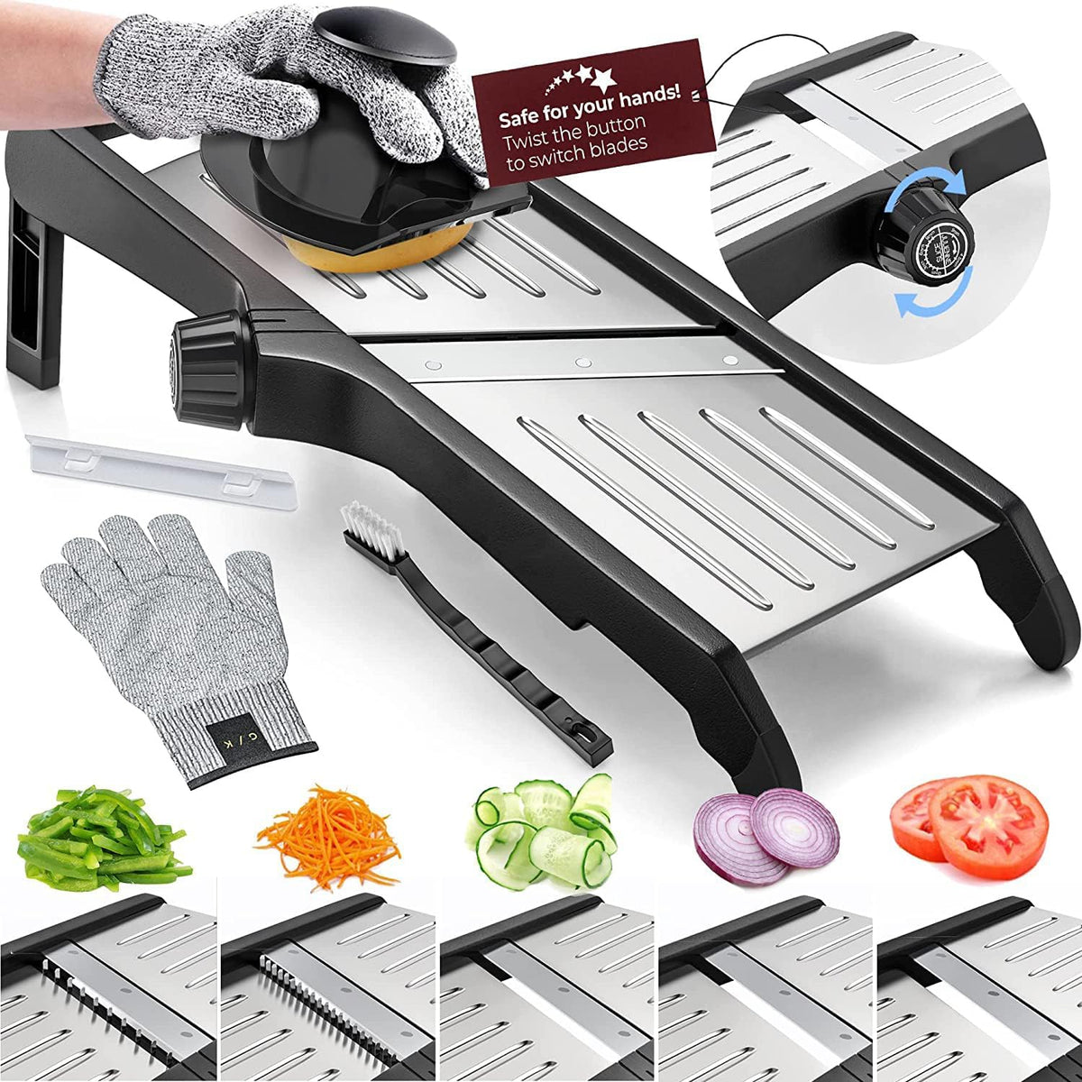 Foodsnijder met snijbestendige handschoenen