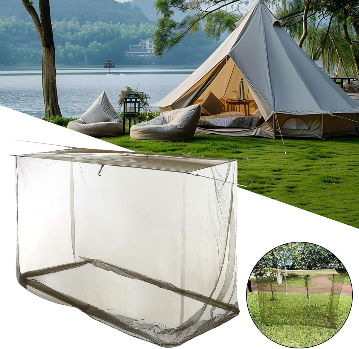 Buiten houten rechthoekig vliegnet canopy — afbeelding 45
