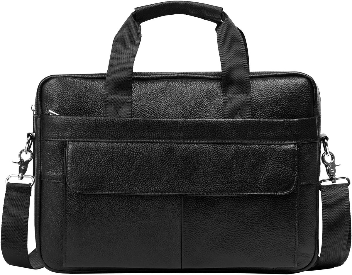 Koeienleren 15” business actetas met organizer vakken