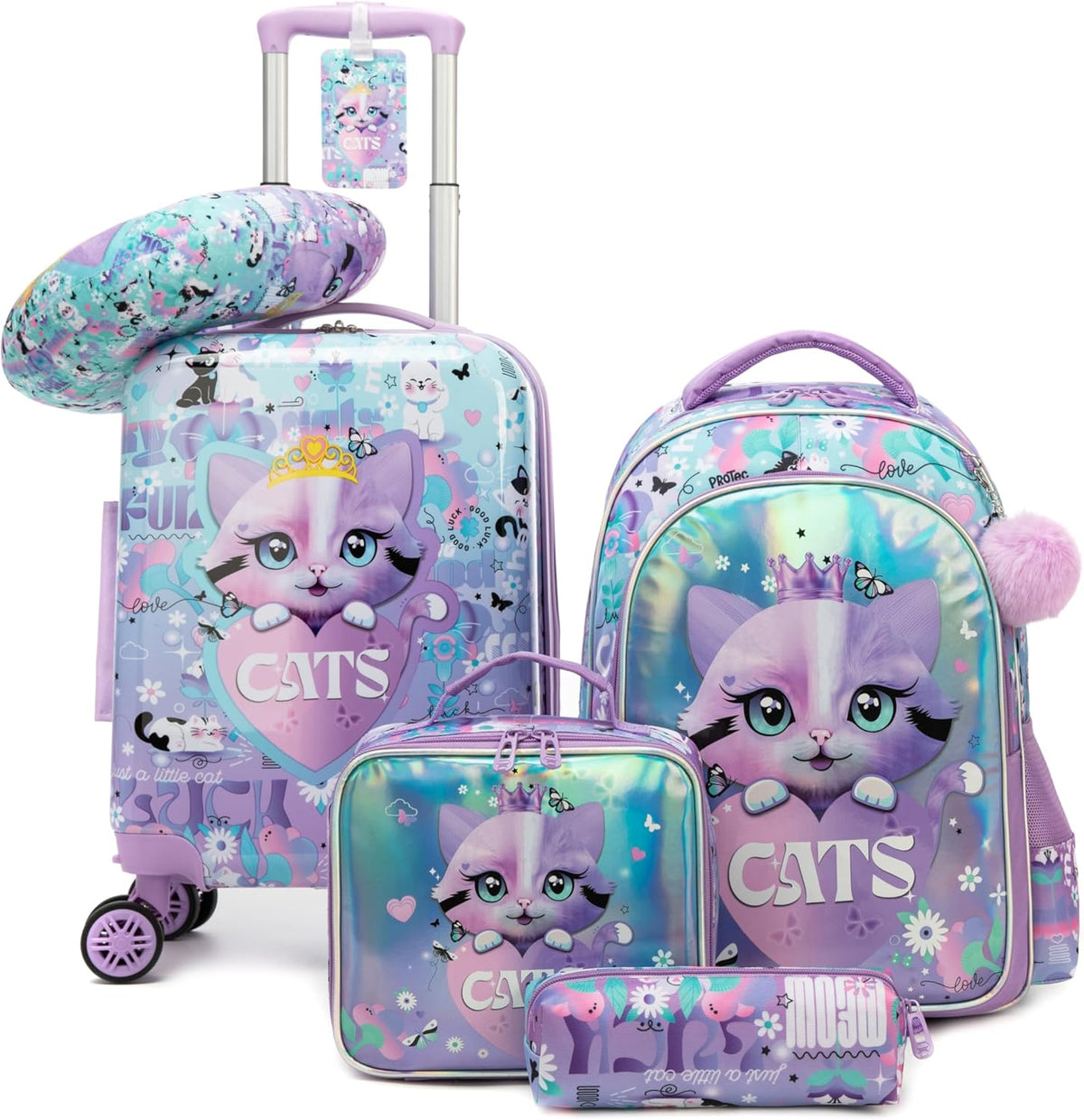 Kinder bagage set 5-delig met hard shell en spinnerwielen