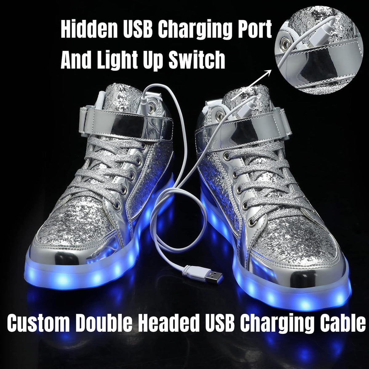 LED sneakers met oplaadbare verlichting