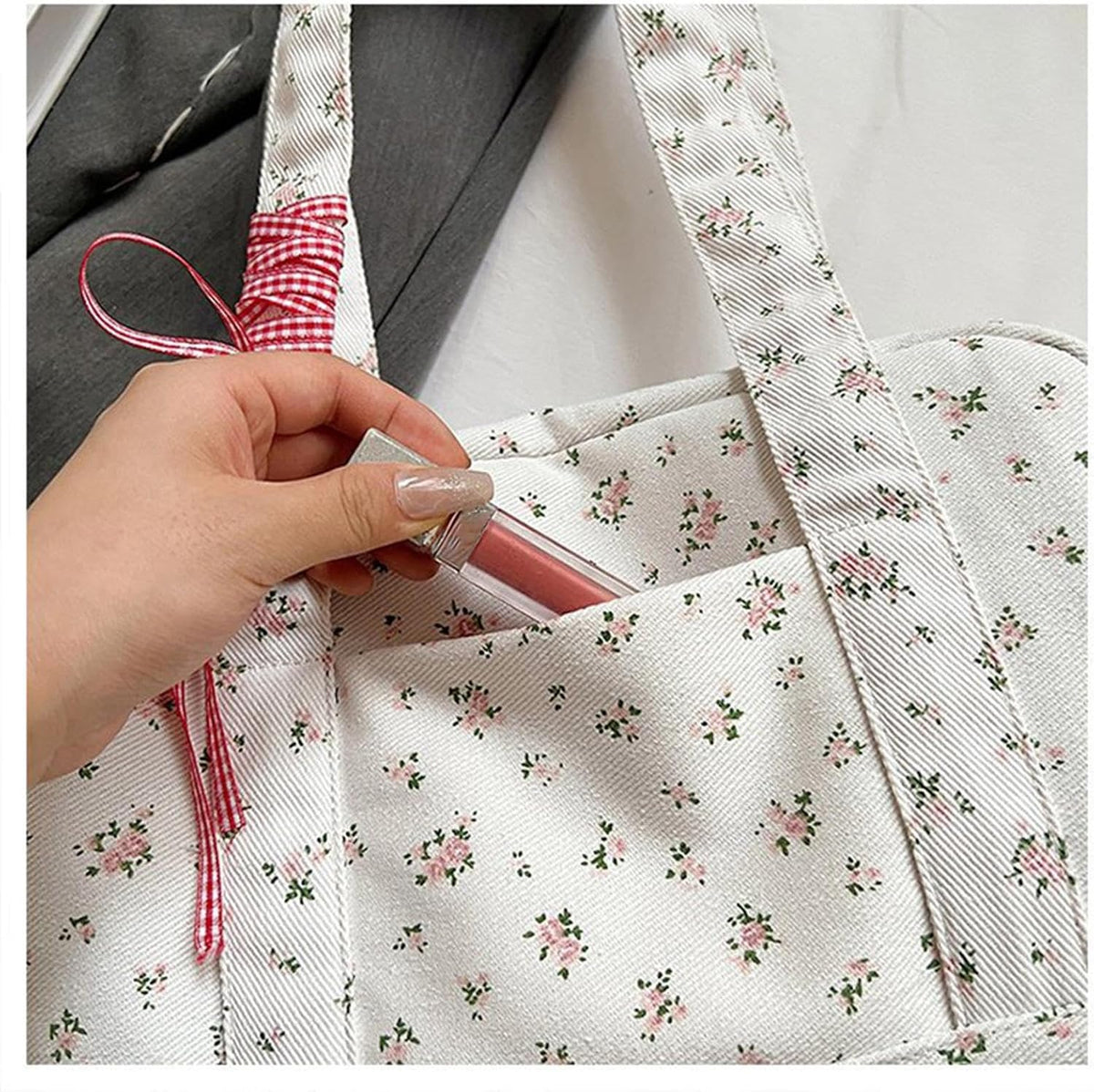 Bow duffle bag – grote canvas weekendtas met lintenaccent