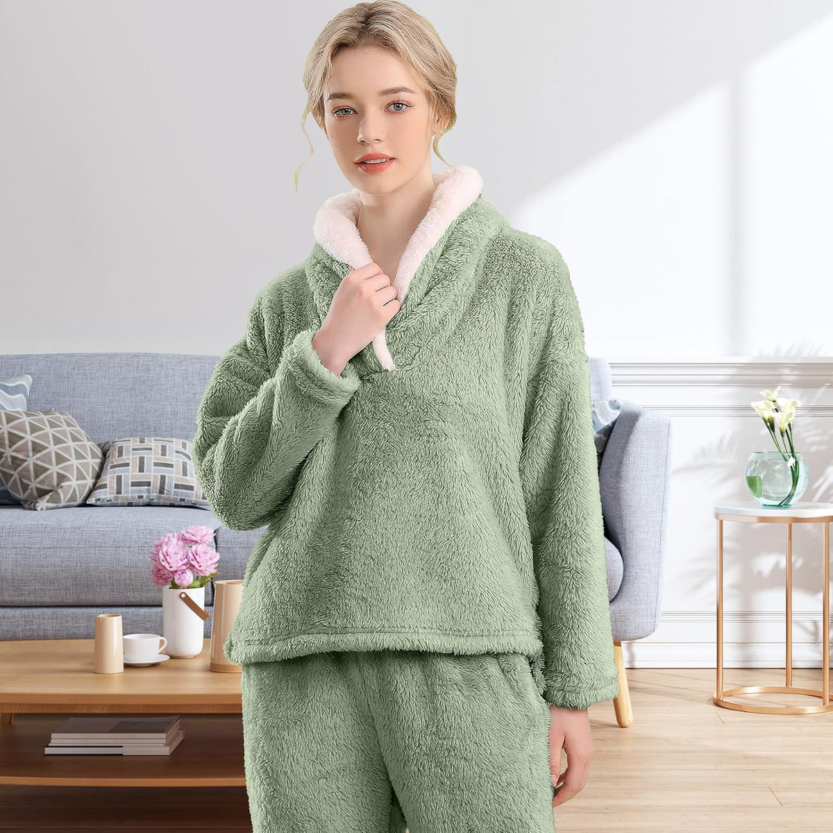 Fluffy Pyjama Set voor Dames