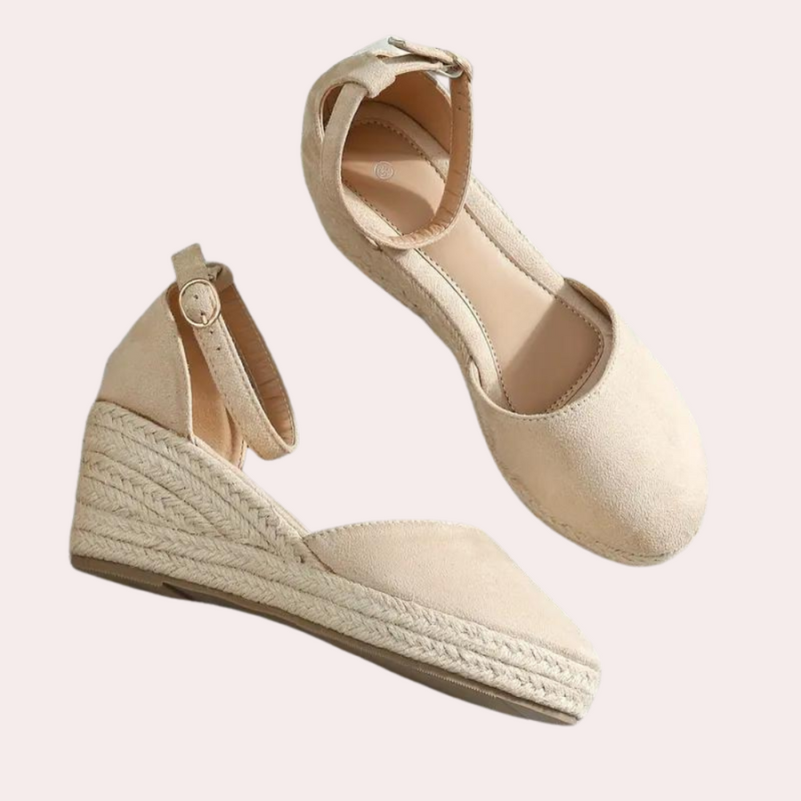 Dames wedgesandalen met verstelbare riem en sleehak