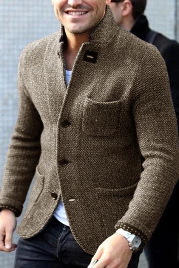 Retro gebreid heren vest