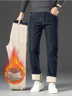 Warme heren winterjeans met fleecevoering