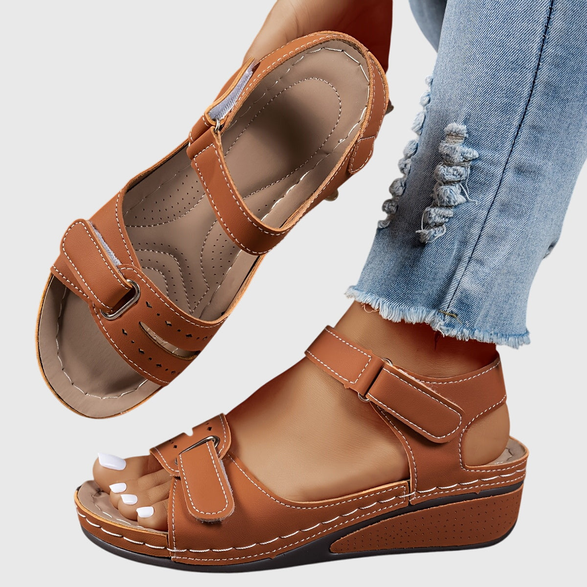 Rekbare sandalen met zachte antislipzool