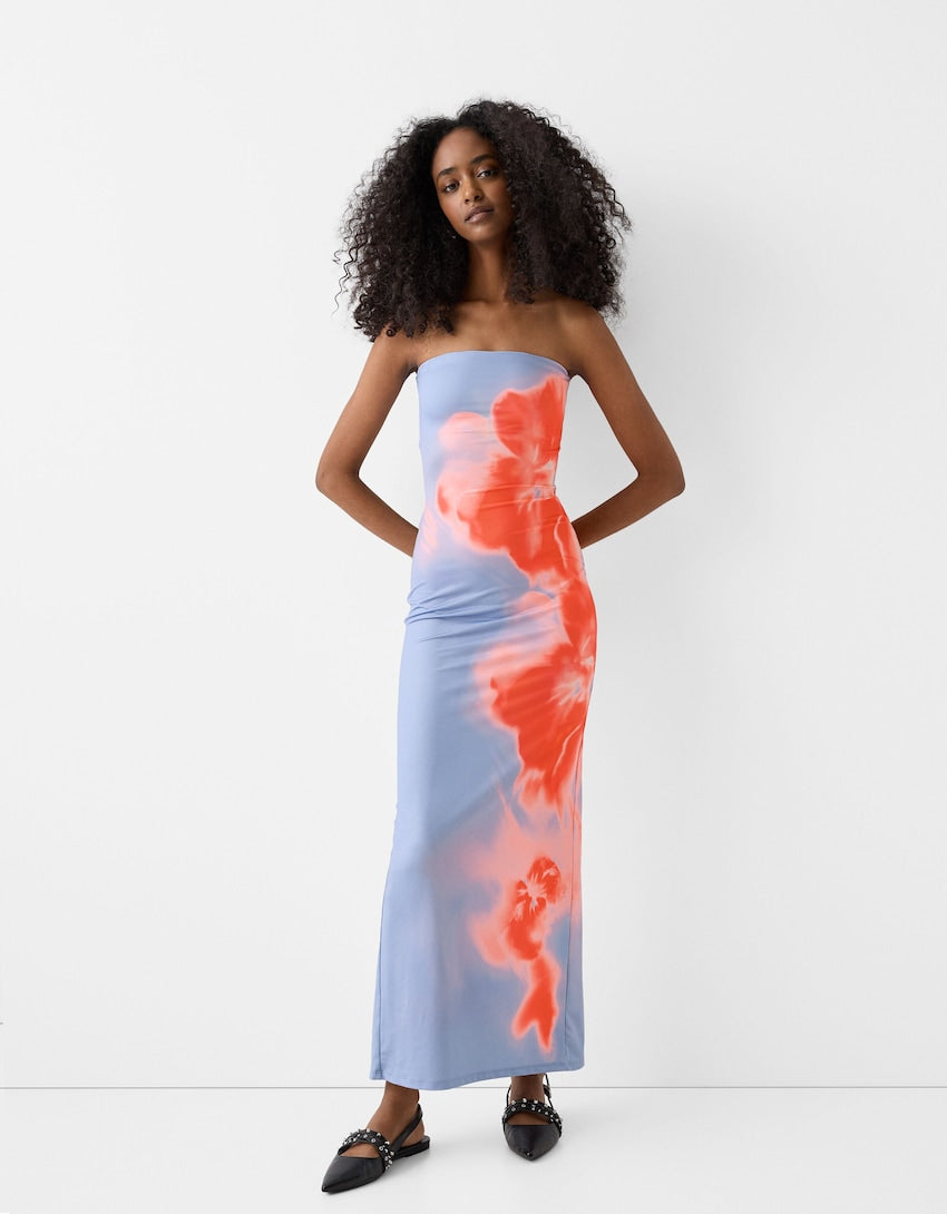 Strapless maxi-jurk Alina