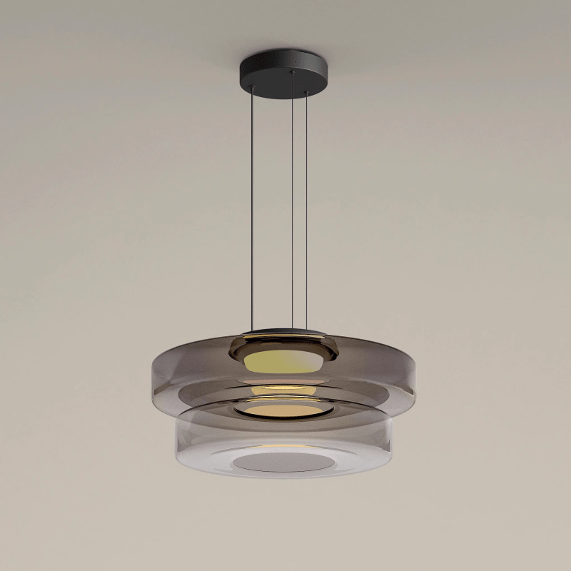 Glazen hanglamp in bauhaus stijl