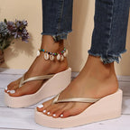 Dames plateau teenslippers