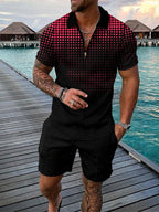 Tweedelige heren zomerset met polo en shorts